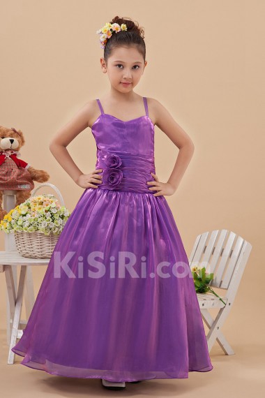 Taffeta Spaghetti Straps Floor Length A-Line Dress