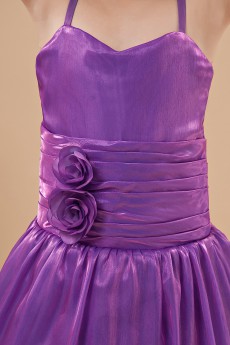 Taffeta Spaghetti Straps Floor Length A-Line Dress