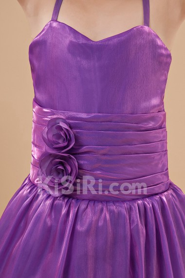 Taffeta Spaghetti Straps Floor Length A-Line Dress