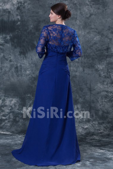 Lace and Chiffon Sweetheart Floor Length A-line Dress with Jacket