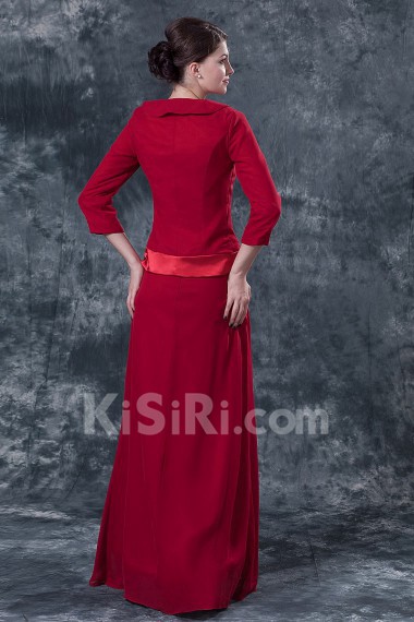 Satin Square Neckline Floor Length A-line Dress with Jacket