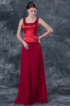 Satin Square Neckline Floor Length A-line Dress with Jacket