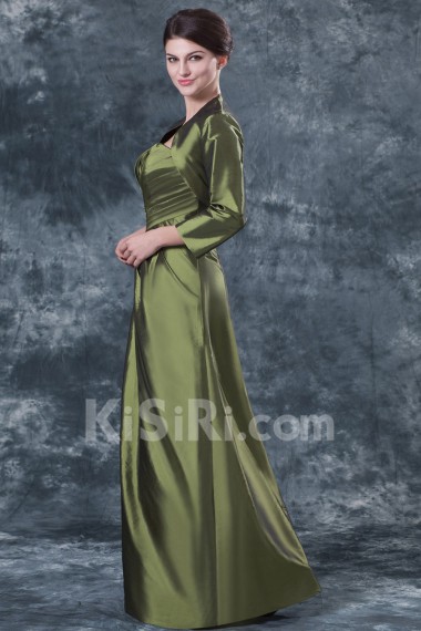 Taffeta Strapless Floor Length A-line Dress with Jacket