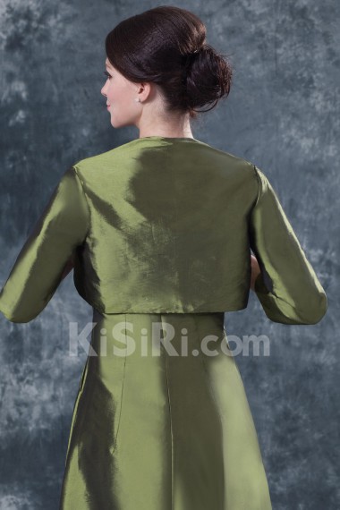 Taffeta Strapless Floor Length A-line Dress with Jacket