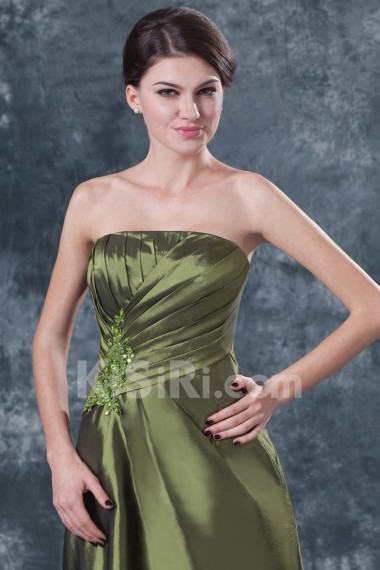 Taffeta Strapless Floor Length A-line Dress with Jacket