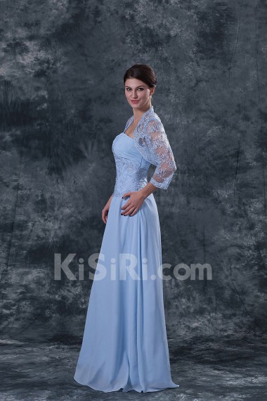 Chiffon Strapless Floor Length A-line Dress with Jacket