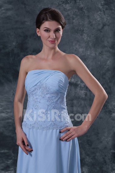 Chiffon Strapless Floor Length A-line Dress with Jacket