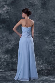 Chiffon Strapless Floor Length A-line Dress with Jacket