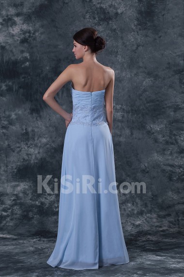 Chiffon Strapless Floor Length A-line Dress with Jacket