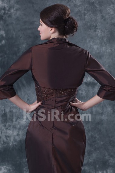 Taffeta Strapless Short Sheath Dress with Beaded and Jacket