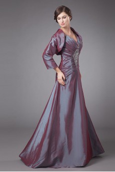 Taffeta Spaghetti Straps Floor Length A-line Dress with Jacket