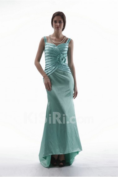 Charmeuse Sweetheart Floor Length Sheath Dress with Handmade Flowers and Jacket