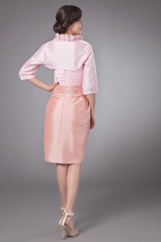 Taffeta Sweetheart Short Sheath Dress with Embroidery Flower and Jacket