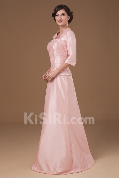 Taffeta Sweetheart Floor Length A-line Dress with Beaded and Jacket