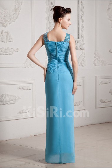 Chiffon Square Neckline Floor Length A-line Dress