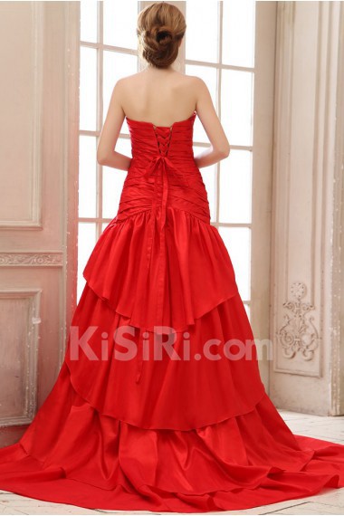 Taffeta Sweetheart A-line Dress with Ruffle