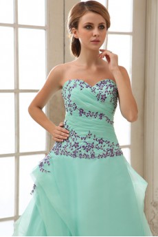 Chiffon Sweetheart Ankle-Length A-Line Dress