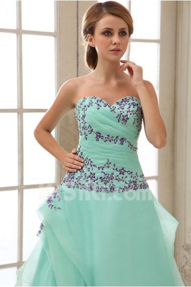 Chiffon Sweetheart Ankle-Length A-Line Dress