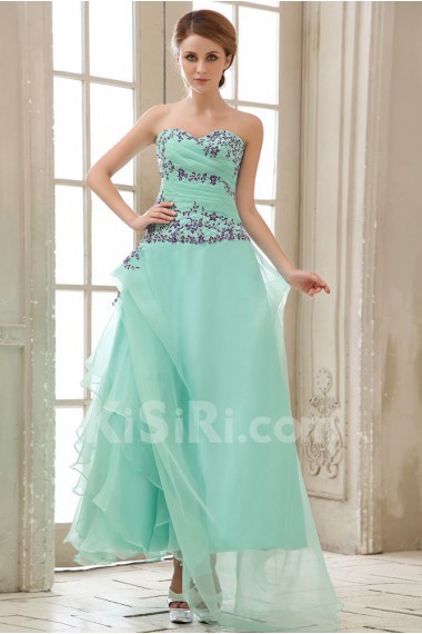 Chiffon Sweetheart Ankle-Length A-Line Dress