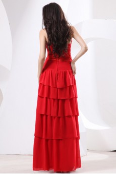 Chiffon Sweetheart Floor Length Empire Dress with Ruffle