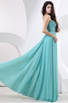 Chiffon Strapless Floor Length Empire Dress with Ruffle