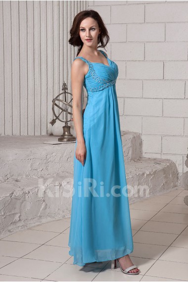 Chiffon Straps Neckline Ankle-Length Empire Line Dress