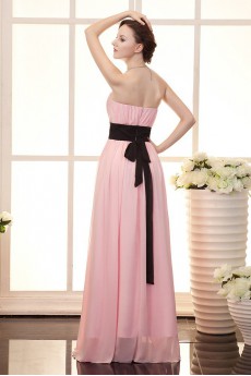 Chiffon Sweetheart Floor Length Dress with Ruffle