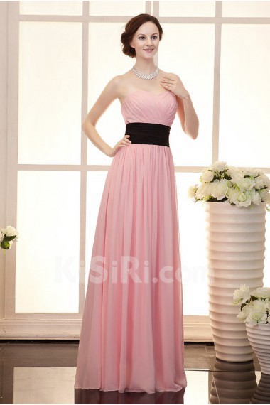 Chiffon Sweetheart Floor Length Dress with Ruffle