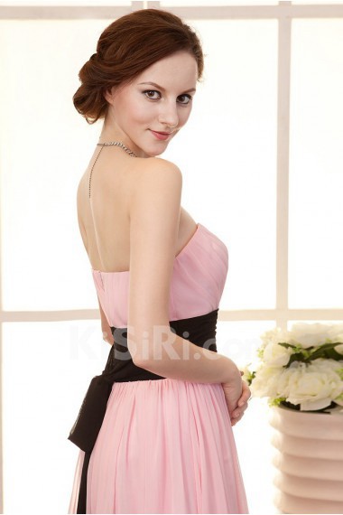 Chiffon Sweetheart Floor Length Dress with Ruffle