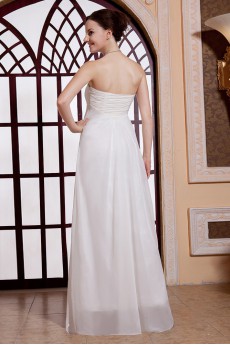 Chiffon Sweetheart Floor Length Empire Line Dress with Pleated