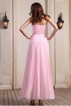 Chiffon One-Shoulder Ankle-Length A-line Dress with Ruffle