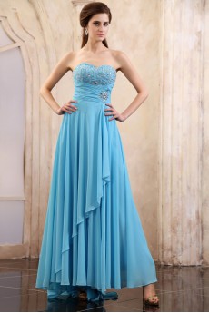 Chiffon Sweetheart Ankle-Length Dress