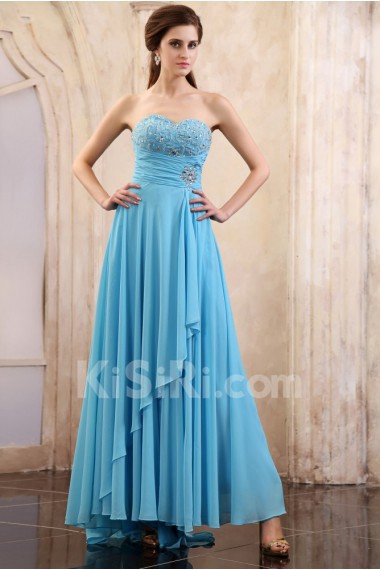 Chiffon Sweetheart Ankle-Length Dress