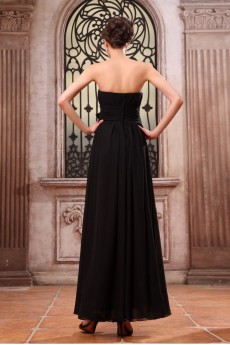 Chiffon Strapless Ankle-Length A-line Dress