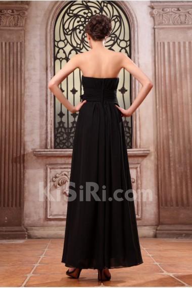 Chiffon Strapless Ankle-Length A-line Dress