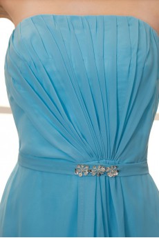 Chiffon Strapless Short A-line Dress with Beaded and Ruffle