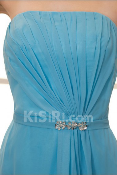 Chiffon Strapless Short A-line Dress with Beaded and Ruffle