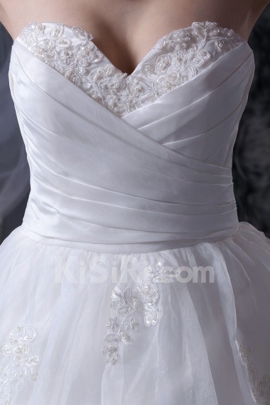 Organza Sweetheart Ball Gown with Embroidery