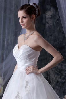 Organza Sweetheart Ball Gown with Embroidery