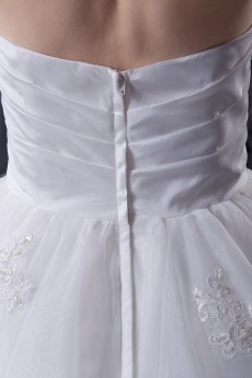 Organza Sweetheart Ball Gown with Embroidery