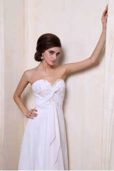 Chiffon Sweetheart Ankle-Length A-line Dress