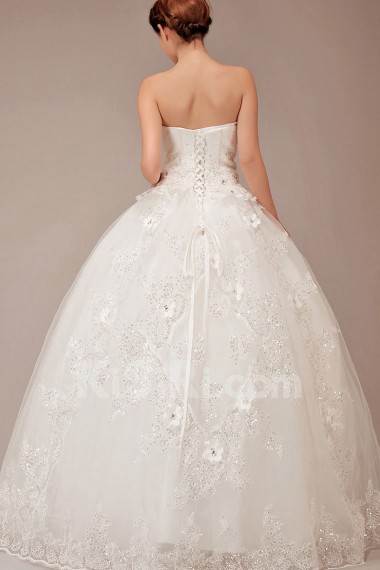 Lace Sweetheart Floor Length Ball Gown with Sequins