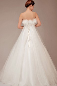 Tulle Strapless Floor Length Ball Gown with Sequins