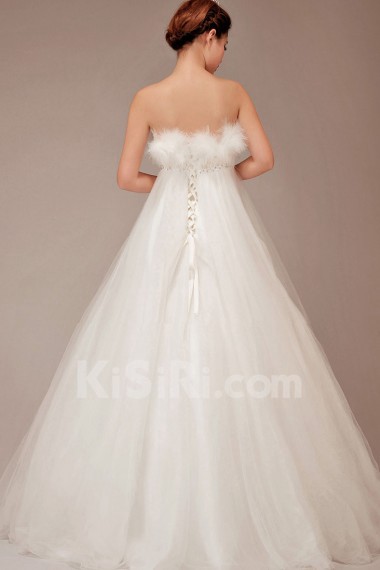 Tulle Strapless Floor Length Ball Gown with Sequins