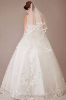 Tulle Sweetheart Floor Length Ball Gown with Flowers