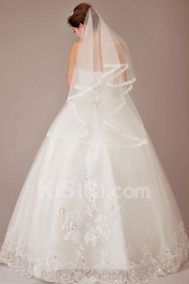 Tulle Sweetheart Floor Length Ball Gown with Flowers