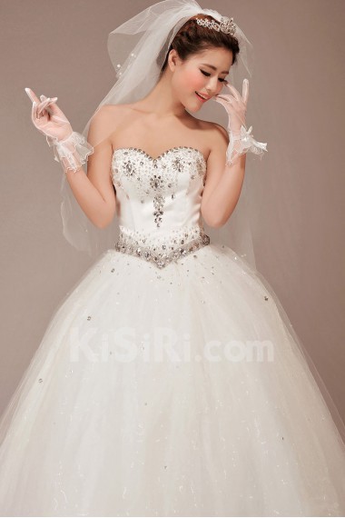 Tulle Sweetheart Floor Length Ball Gown with Crystals