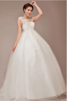 Lace  Floor Length Ball Gown with Crystals