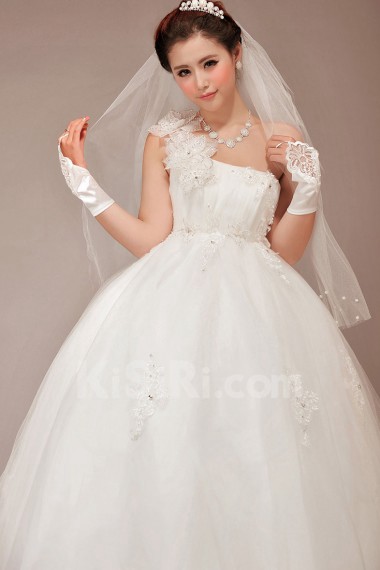 Lace  Floor Length Ball Gown with Crystals