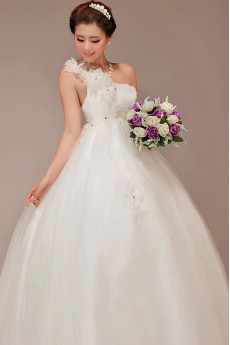 Lace  Floor Length Ball Gown with Crystals